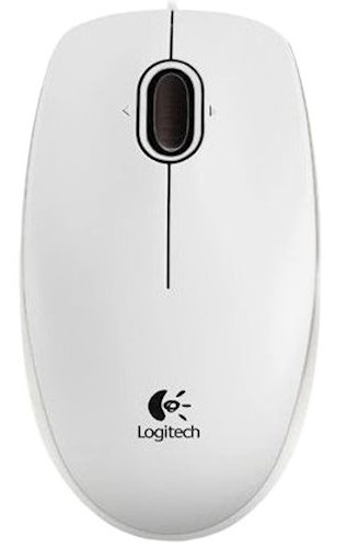  Logitech Optical Mouse B100 USB White (910-003360)