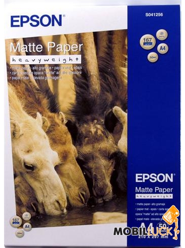  Epson A4 Matte Paper-Heavyweight, 50. (C13S041256)