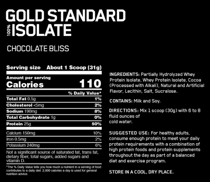  Optimum Nutrition GS Isolate 2.267 Chocolate Bliss