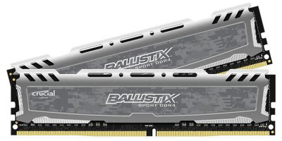   Micron Crucial Ballistix Sport DDR4 2666 8Gb*2 KIT, Gray (BLS2C8G4D26BFSB)