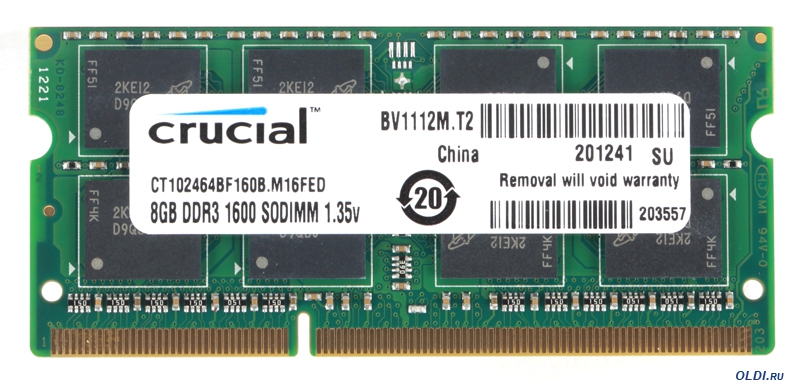  Crucial SO-DIMM DDR3 8GB 1600MHz (CT102464BF160B)