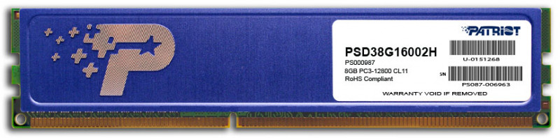   Patriot DDR3-1600 8GB (PSD38G16002H)