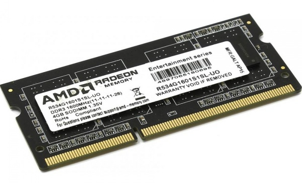   AMD 4Gb DDR3 1600 MHz Sodimm (R534G1601S1S-U)