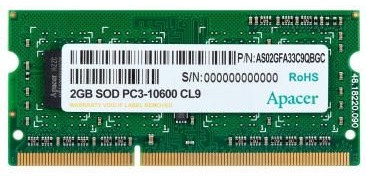     Apacer DDR3 2Gb 1333Mhz (DS.02G2J.H9M)