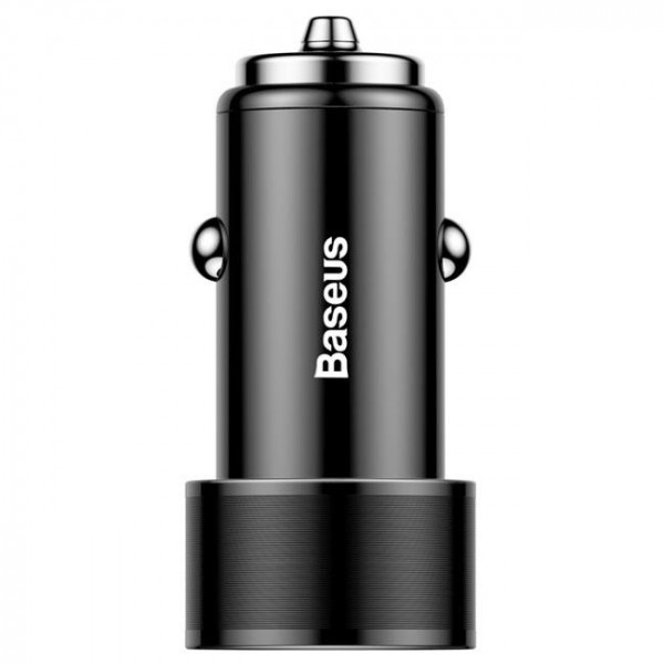    Baseus Car Charger Small Screw Series 2xUSB 3.4A + Lightning Cable Black (TZXLD-A01)