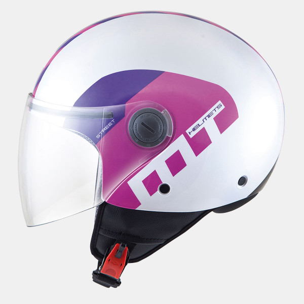  MT Helmets STREET METRO Pearl White/Purple XL