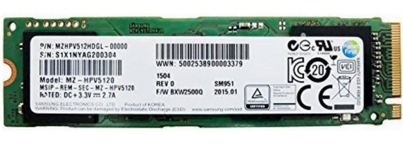  SSD Samsung SM951 512GB M.2 (MZHPV512HDGL-00000)