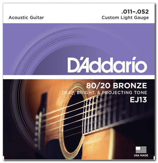    D'Addario EJ13 80/20 Bronze Custom Light 11-52