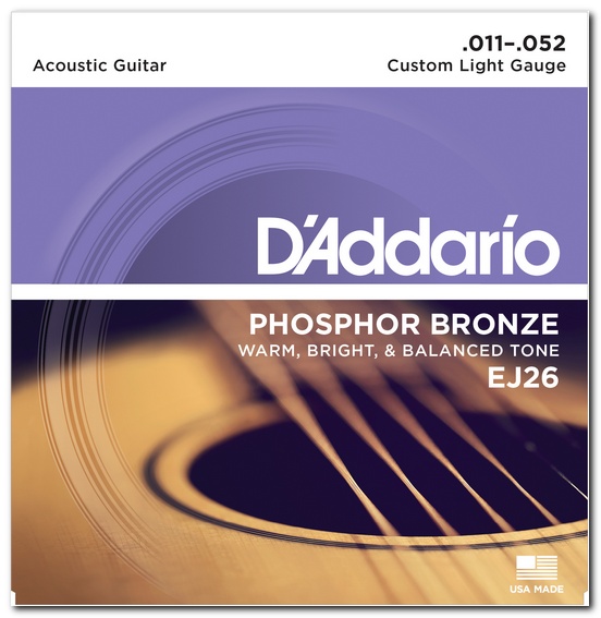    D'Addario EJ26 Phosphor Bronze Custom Light 11-52