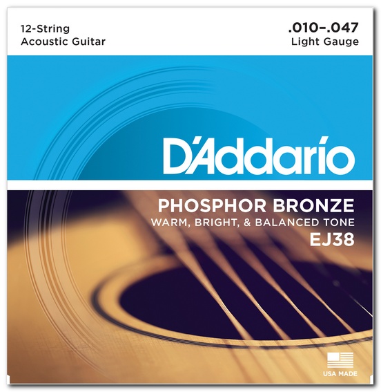    D'Addario EJ38 Phosphor Bronze Light 12-String 10-47