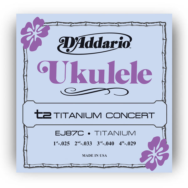    D'Addario EJ87C Titanium Ukulele Concert