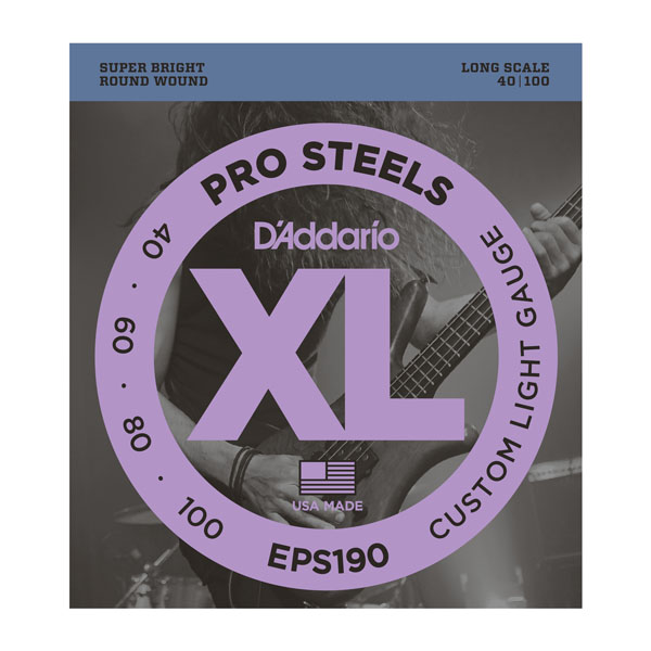    D'Addario EPS190 XL Pro Steels Custom Light 40-100