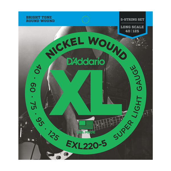    D'Addario EXL220-5 XL Super Light 5 String 40-125