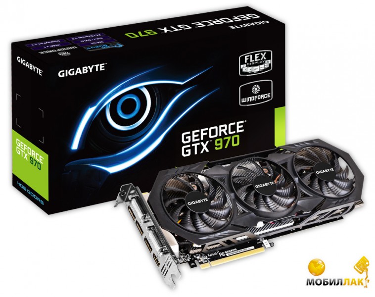  Gigabyte GeForce GTX 970 OC 4096MB GDDR5 (256bit) (1114/7010) (GV-N970WF3OC-4GD)