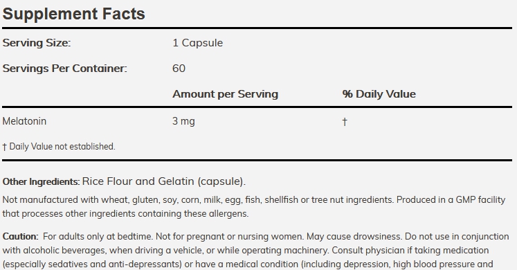  NOW Foods Melatonin 3  60 