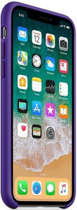 - Apple Silicone Case iPhone Xs Purple 4