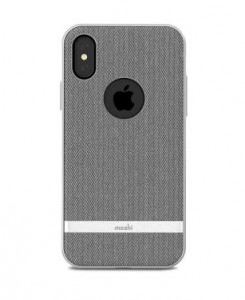    Moshi Vesta TextuRed Hardshell Case for iPhone X Herringbone Gray (99MO101031)