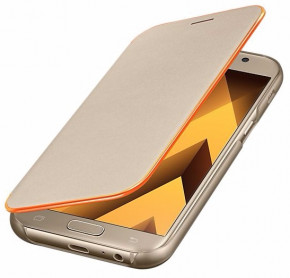    Samsung Neon Flip Cover, Gold for A520 5