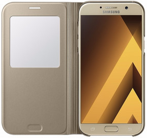    Samsung A720, S View Standing Cover (Gold) 4