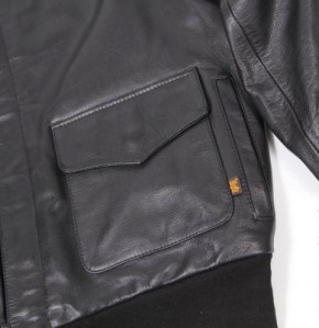  Alpha Industries A-2 Leather Jacket Black M 3