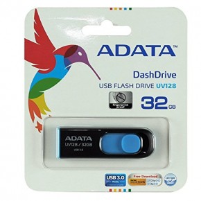  USB A-Data UV128 32GB Black-Blue (AUV128-32G-RBE) 4