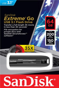  SanDisk 64GB USB 3.1 Extreme Go R200/W150MB/s (SDCZ800-064G-G46) 3