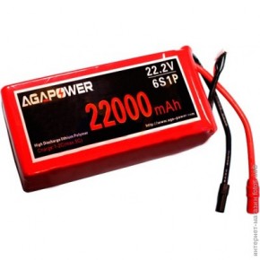  Aga Power Li-Po 22000mAh 22.2V 6S 25C Softcase 54x123x215 AS150+XT150 (AGA25-22000-6S-S)