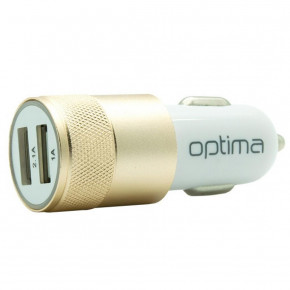    Optima 2*USB Metal (3.1A) Gold (40791)