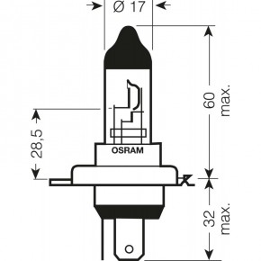  Osram H4 64196 75/70W 24V P43T 10X10X1 3