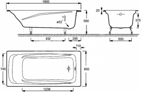  Jacob Delafon Repos 180x85 (E2903-00) 5