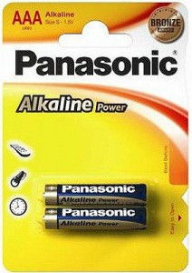  Panasonic alkaline power AAA, LR03REB/2BP,  2 (BATT-PAN-LR03REB-2BP)