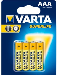  Varta Superlife AAA Bli 4 Zink-Carbon