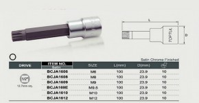    Toptul Spline M6 100mm 1/2"(BCJA1606) 3