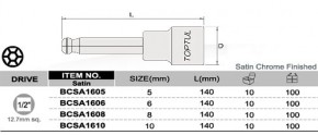    Toptul Hex 8mm 140mm 1/2