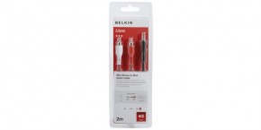   (jack 3.5-M/RCA-Mx2) Belkin 2, Black/׸ (F3Y110bf2M)