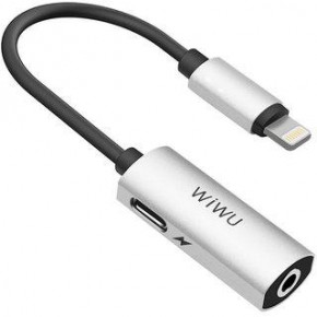  WIWU LTO1 Lightning to Lightning+Mini-jack 3.5 0.13m Silver (695781550480)