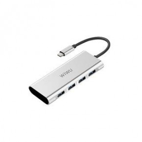  WIWU Apollo A440 USB-C to 4xUSB3.0 HUB Silver (6957815507146)