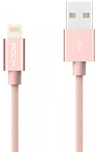  Rock Metal Charge  Sync round cable 1M Rose Gold