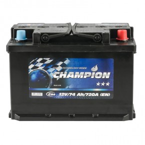   Champion Black 74Ah-12V Euro R