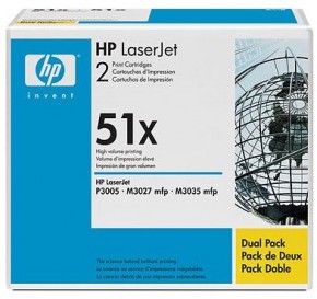   HP 51X Black Max Dual Pack (Q7551XD)