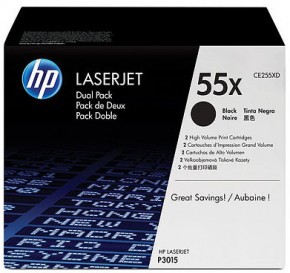   HP 55X Black Max Dual Pack (CE255XD)