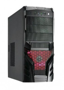  Casecom CJ-171 400W-120mm ATX Red LED Black