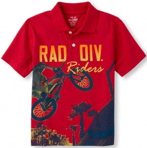    Childrens Place Short Sleeve Graphic XS 3-4  (96-104 ) Ruby