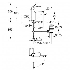  Grohe Eurosmart Cosmopolitan 2339600E 3