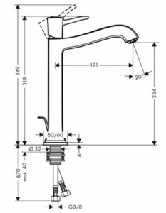    260 Hansgrohe Metropol Classic (31303090) /  3