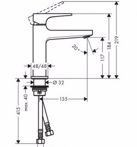    110 Hansgrohe Metropol push-open (32507000) 3