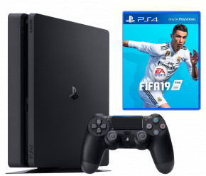   Sony PS4 Slim 500GB Black +Fifa 19