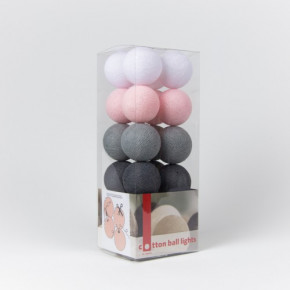  Cotton Ball Lights 10 // Pink Grey 