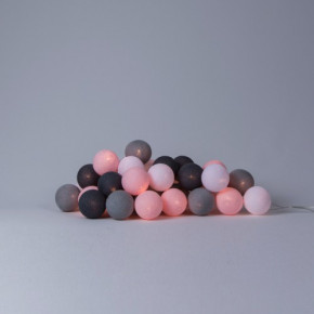  Cotton Ball Lights 20  Pink Grey  3