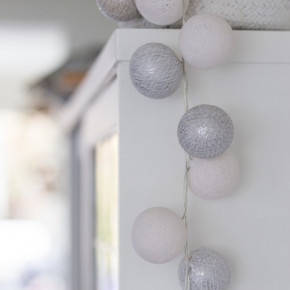  Cotton Ball Lights 20  White silver 3